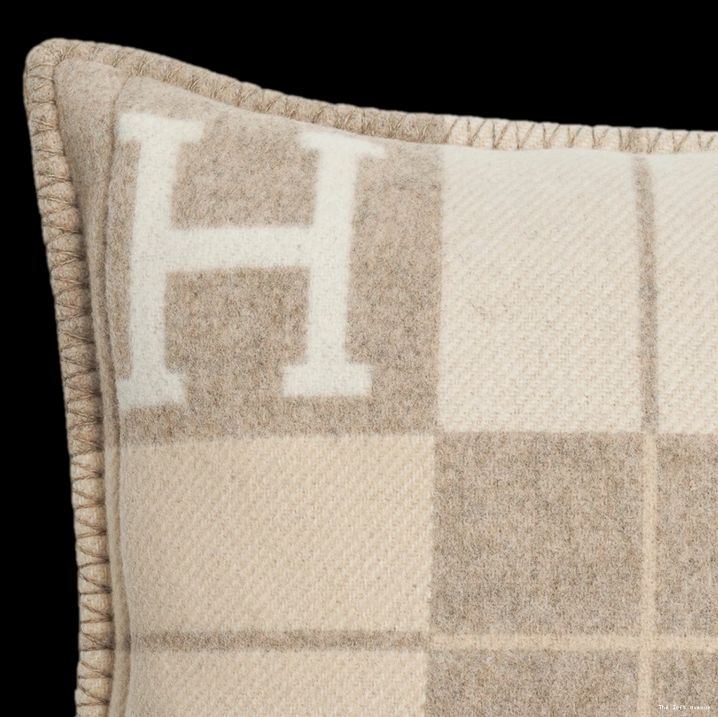 PILLOW THROW STRIPE WOOL HERMES 0804